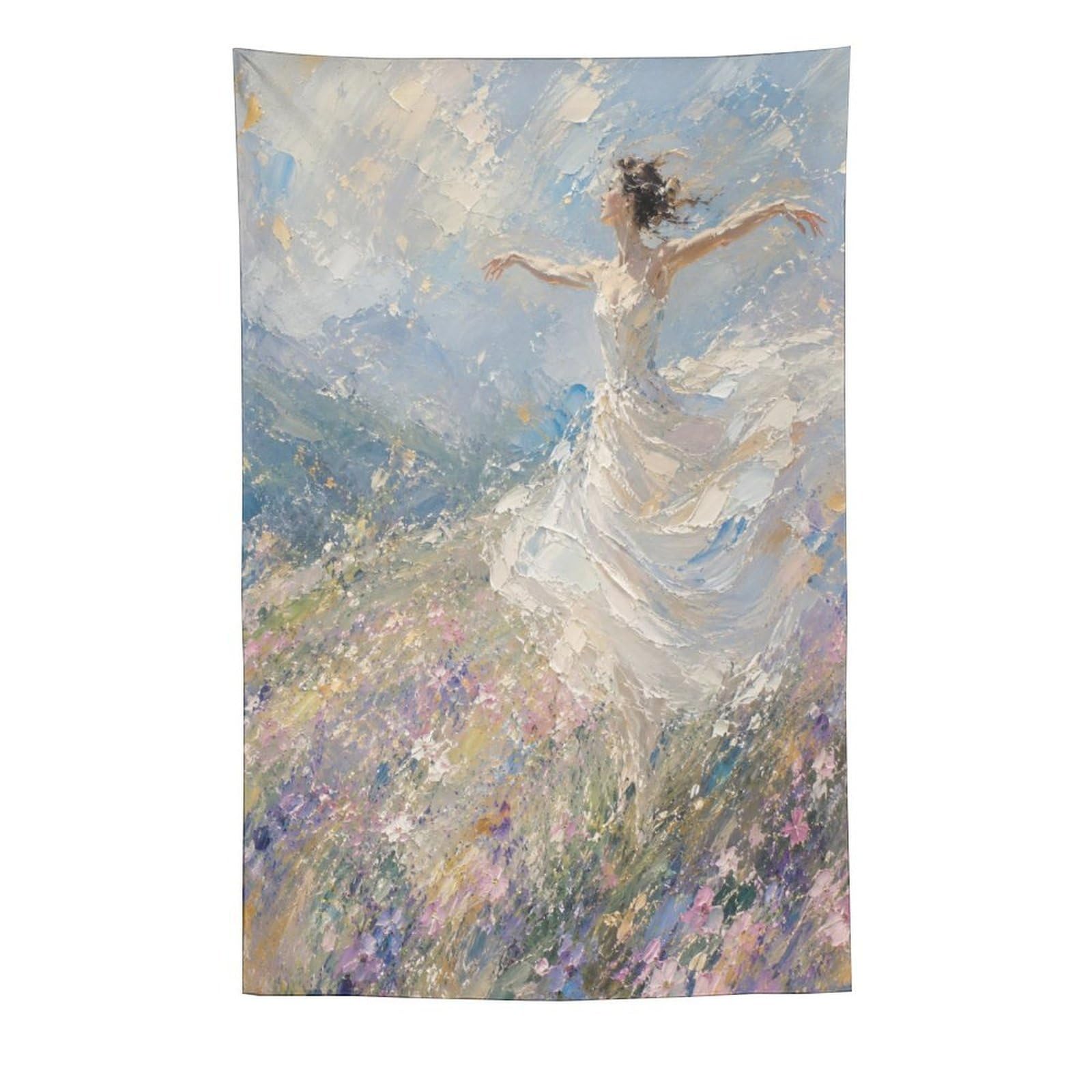 H3B8U2Y5 Ballerina Meadow Wall Tapestry, Oil Painting, Apartment