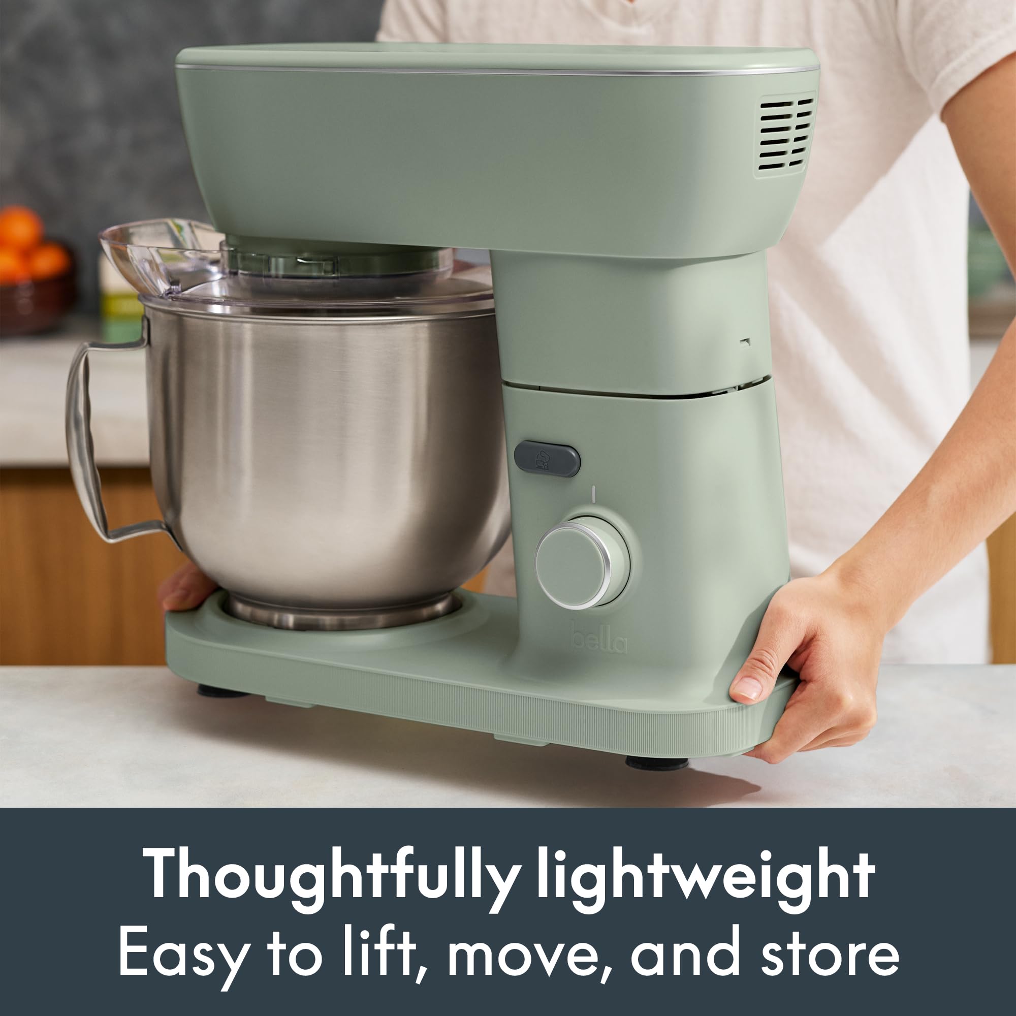 bella STIR 5.3Qt Tilt-Head Stand Mixer, 12-Speed Countertop Mixer, Aloe view 2