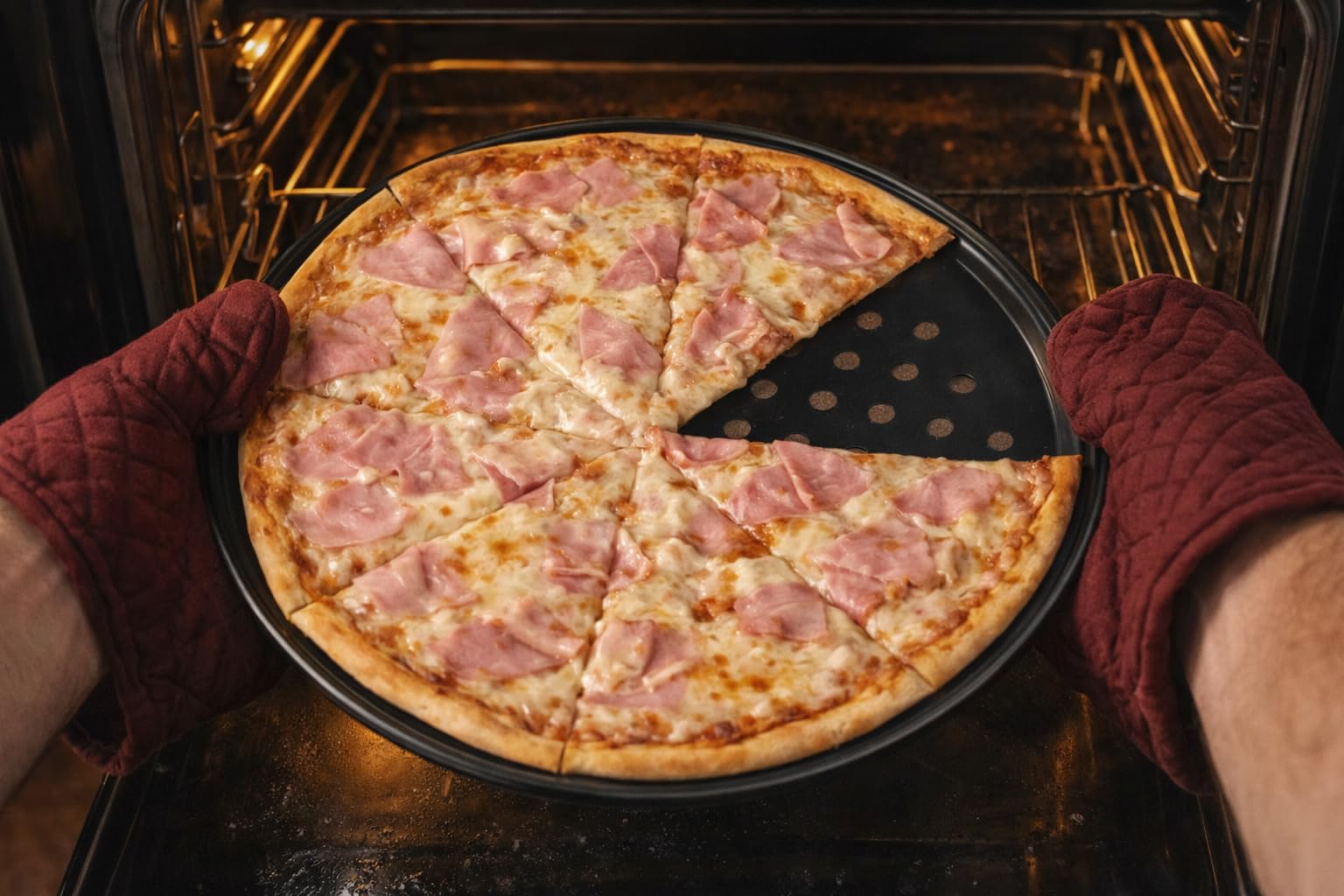 LS Kitchen - 2x Teglie per Pizza - Teglia per Pizza - Teglia Forno Rotonda - Set 2 Teglie Antiaderenti da Forno - Teglia Rotonda - Acciaio al Carbonio - 29 cm