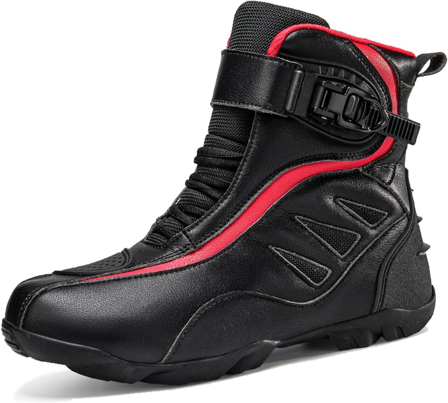 Reinforced Lightweight Long Biker Riding Boots,Motorcycles Road Boots,Waterproof Motorcycles Boots,Men’S Motorbike Ankle Boots,Motorcycles Boot Women,Ankle,Toe And Shin Protection,Black