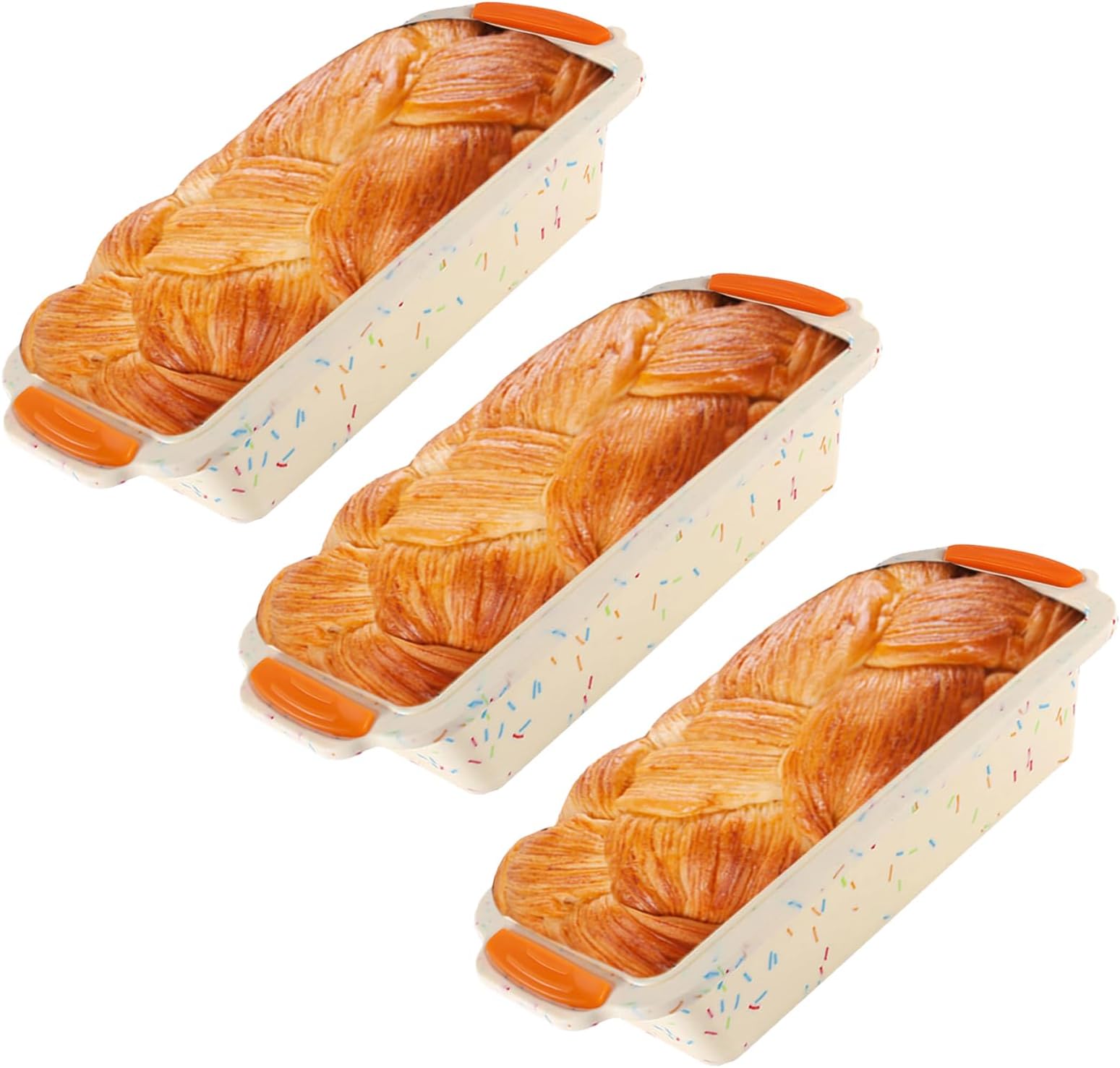 Bread Mold, 3 Pack Silicone Bakery Loaf Pan, Toast Bread Pans, 11.4×5×2.6 Inch, Non-stick and Easy to Release, Easy to Clean, Dishwasher Safe, BPA Free Silicone Baking Mold for Homemade Cakes
