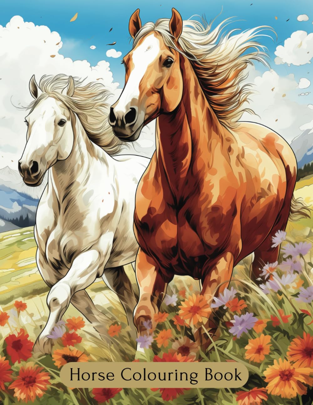 Horse Colouring Book: Kids and Adults colouring book