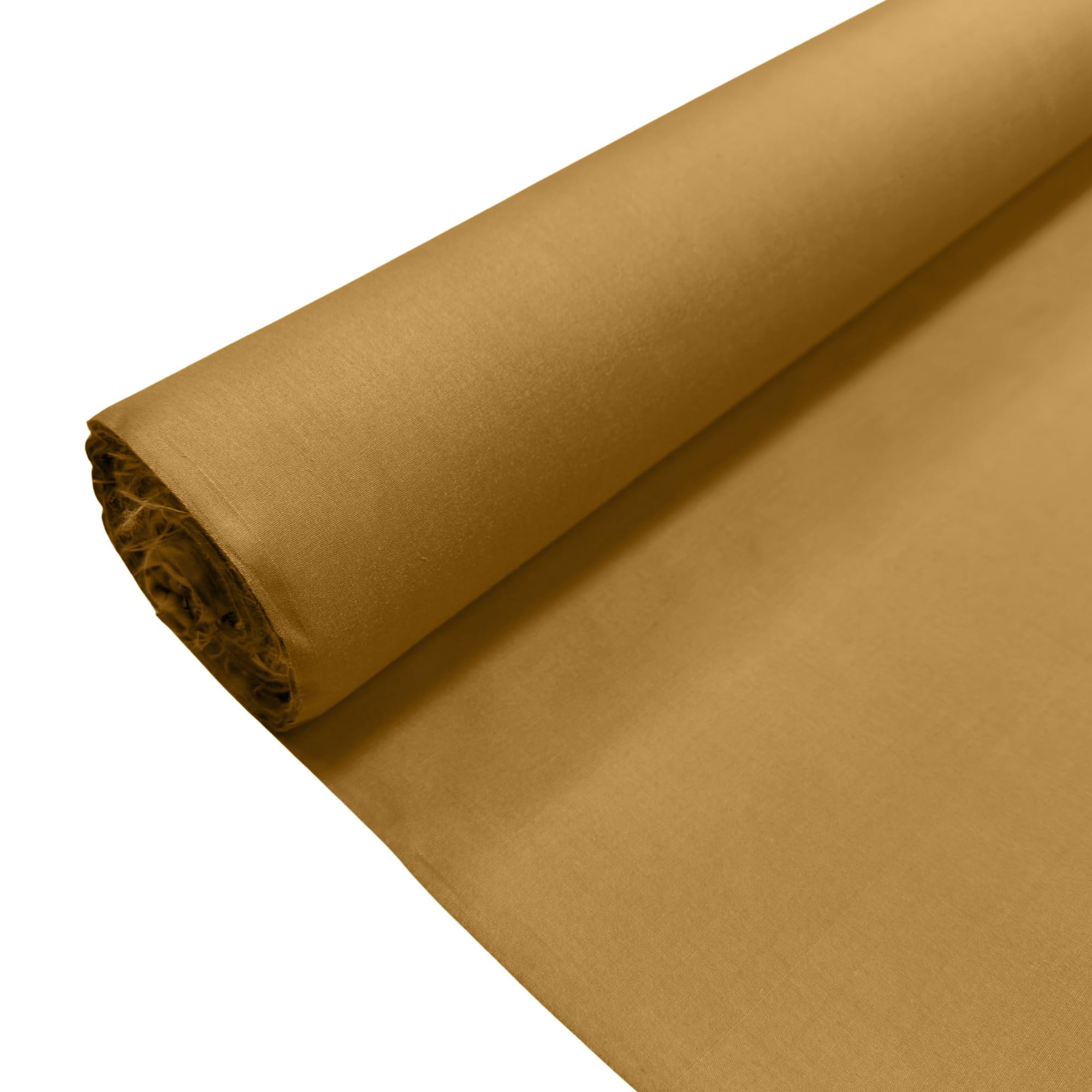 Thefabrictrade Gold Plain Polycotton Fabric Dress Craft Poly Cotton Material | 10 Metre (1000Cm X 112Cm) | Soft Poly Cotton For Sewing, Dressmaking, Crafts, Bunting & Lining