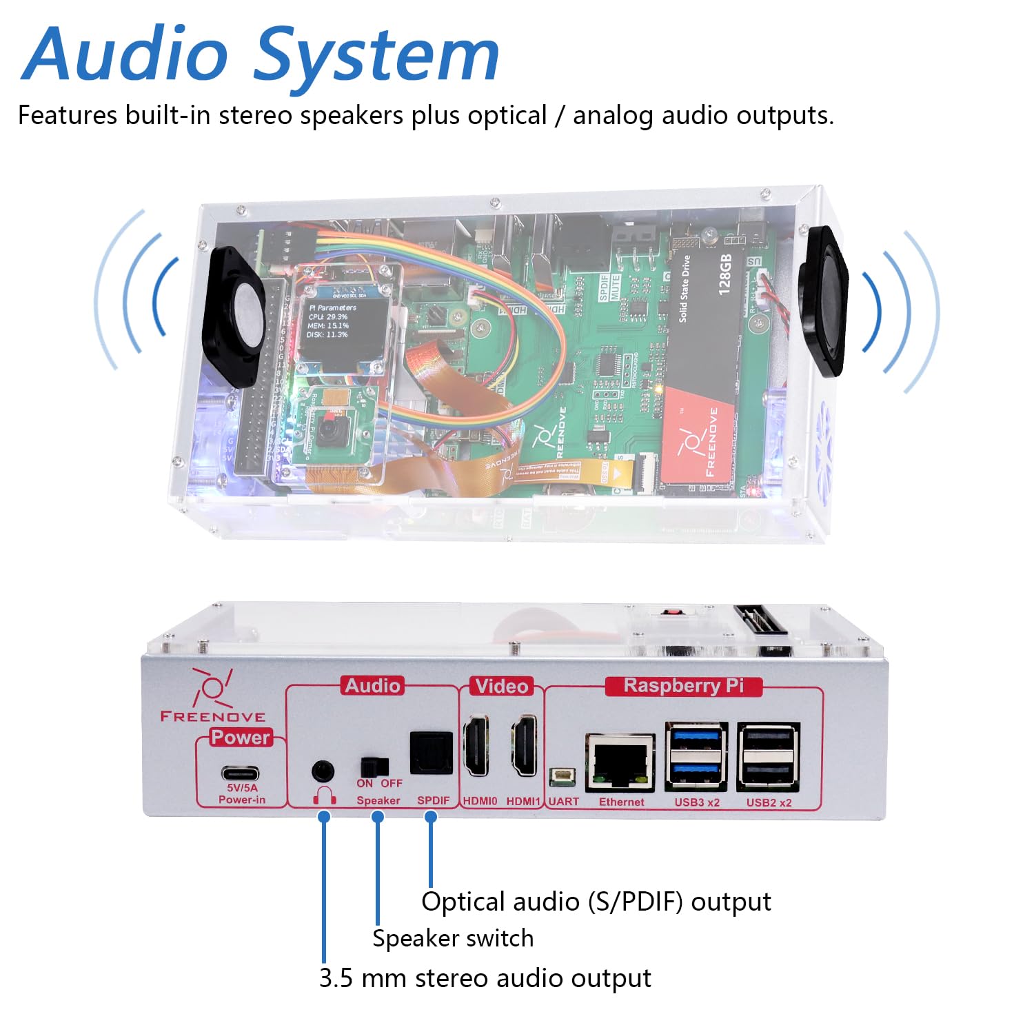 Amazon.com: Freenove PC Case Kit for Raspberry Pi 5 with Cooling 