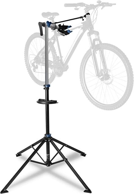 Ultrasport bicycle assembly stand, stable bicycle assembly stand, for repair work on all bicycle models, paint-friendly Quick Lock clamp, magnetic tool tray, maximum. 30 kg