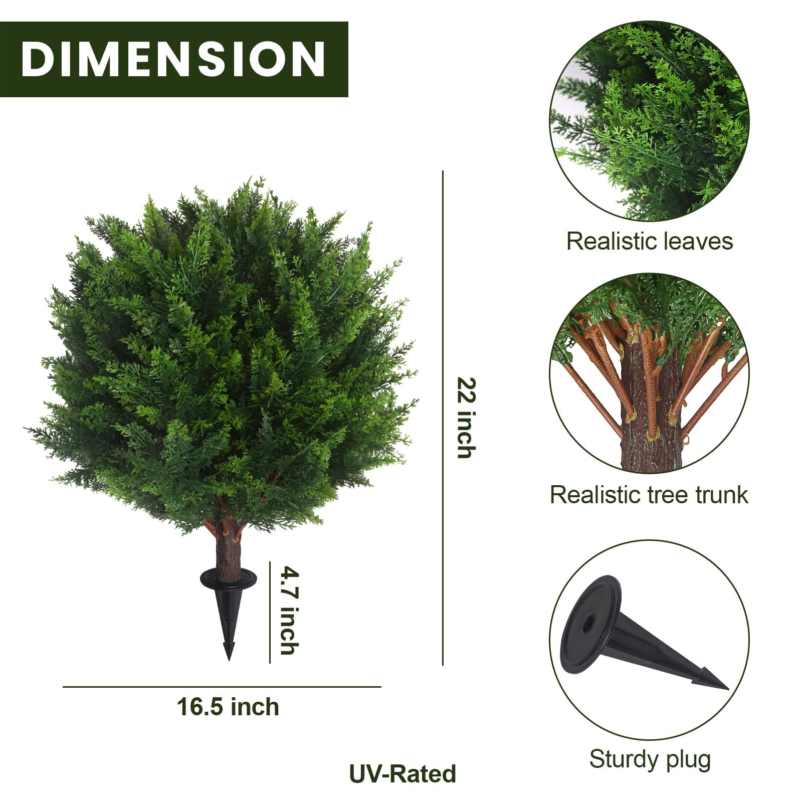 Amazon.com: 22''T Artificial Cedar Topiary Ball Tree 2 Pack