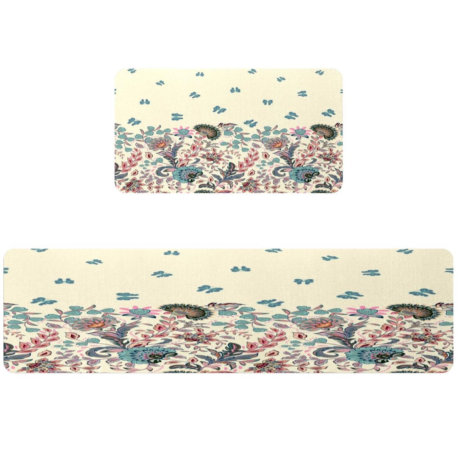 Tapete de cocina VAPOKF de 2 piezas para evitar resbalones con diseño absorbente