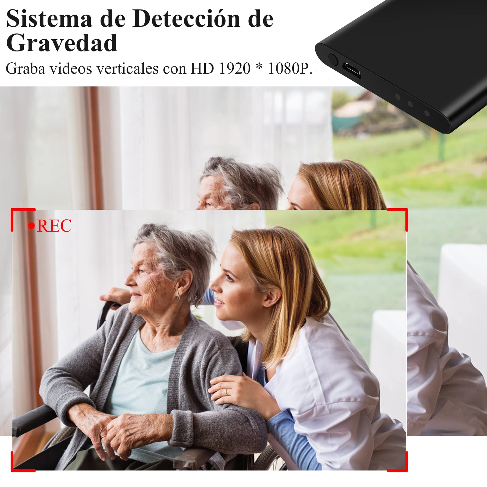 LXMIMI Nueva Mini Cámara de Seguridad Espía Oculta 2 en 1 con Banco de Energía de 5000 mAh, HD 1080P, para Niñera en el Hogar, con Visión Nocturna y Detección de Movimiento