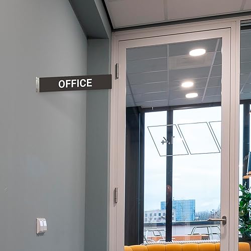 Miniatura 6 de Proyección de oficina, doble cara, 2x10 pulgadas, ACM, con accesorio plateado satinado de níquel cepillado, fabricado en Estados Unidos