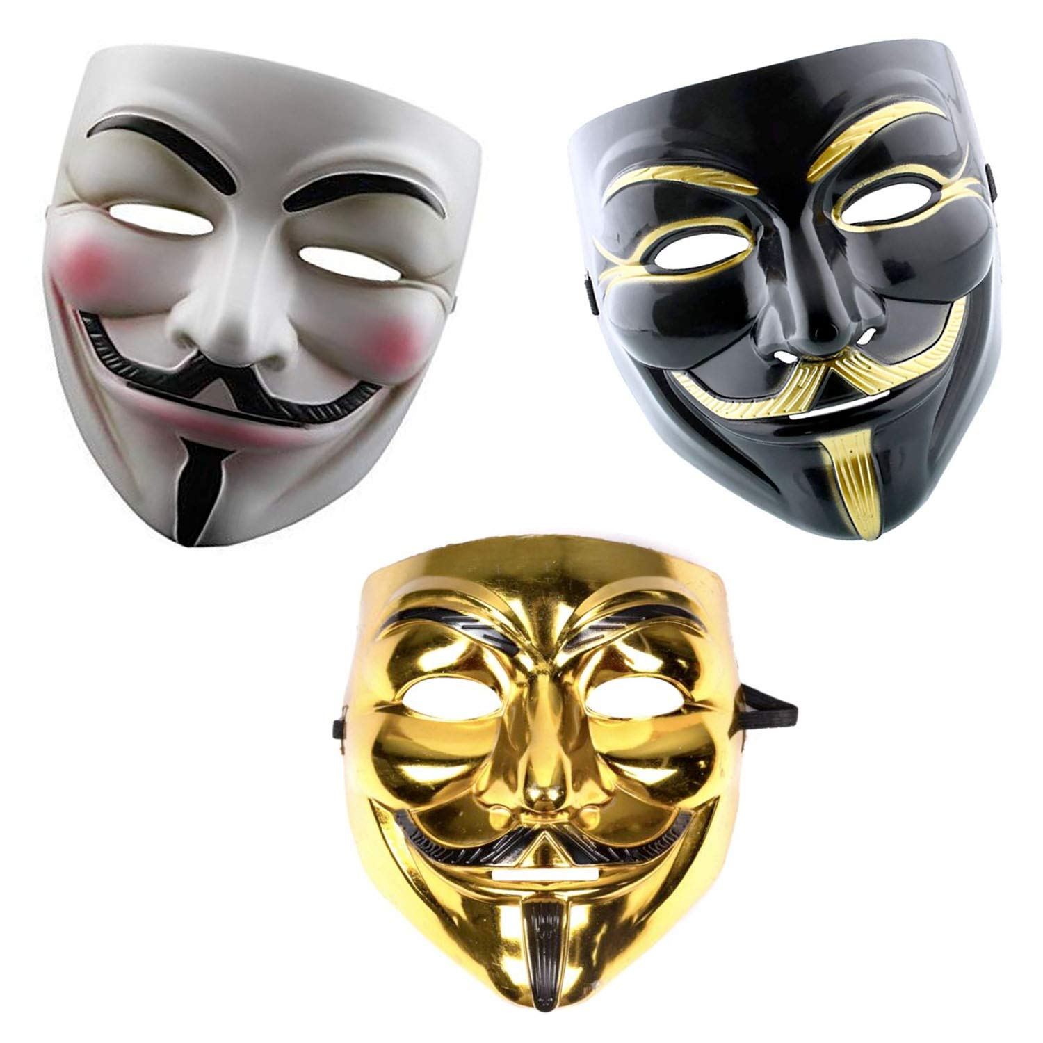 GrassVillage Anonymous Halloween V for Vendetta Mask Set - PARTY, WORLD BOOK WEEK/HALLOWEEN KIT