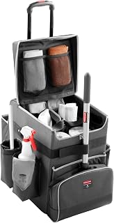Rubbermaid Commercial Products Executive Quick Carts, Mobile/Travel Office Cart, Large, Dark Gray, for Housekeeper/Sales Rep/Medical Professionals/Home Healthcare/Teachers