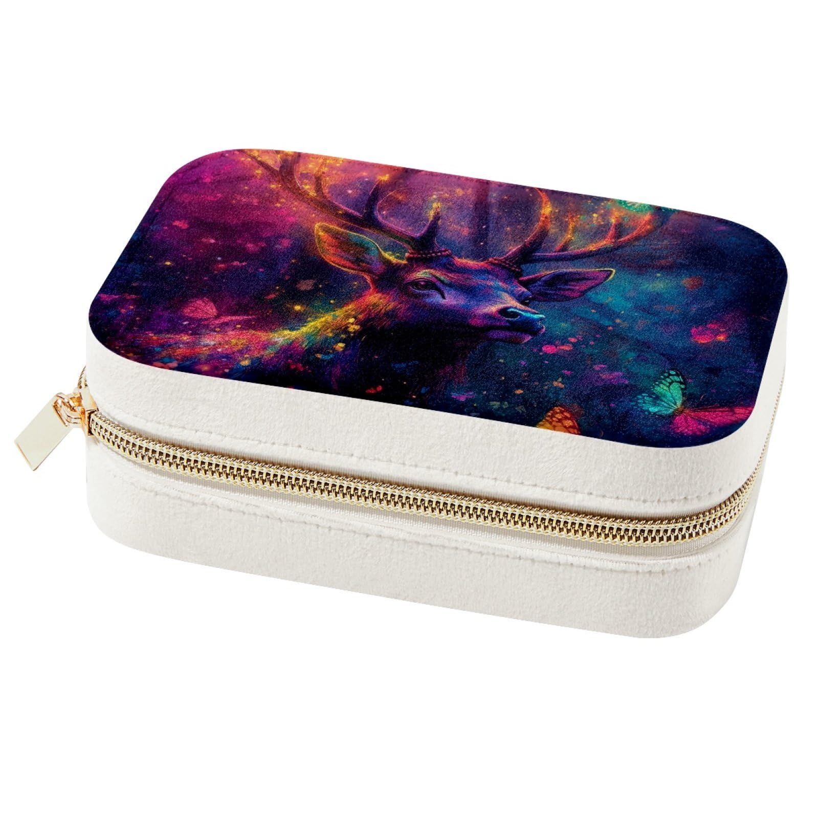 Boîte à bijoux portable motif cerf, le cadeau de demoiselle d'honneur idéal