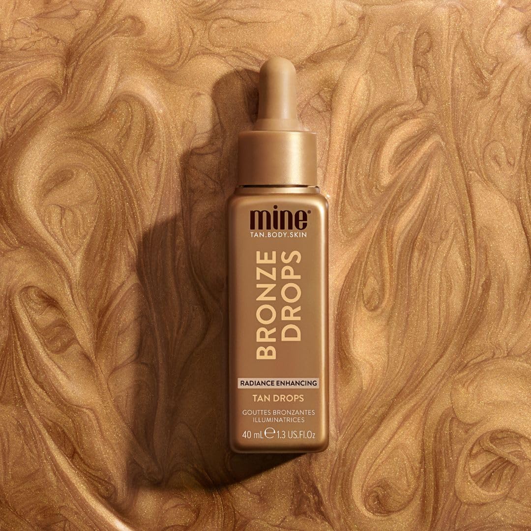 Minetan Bronzing Tan Drops | Radiance Enhancing Bronze Facial Self Tanning Serum - Daily Tanner Boosting Drops, Face & Body, Infused wtih Vitamin C, Hydrating, Radiant Skin Finish, 1.3 Fl Oz