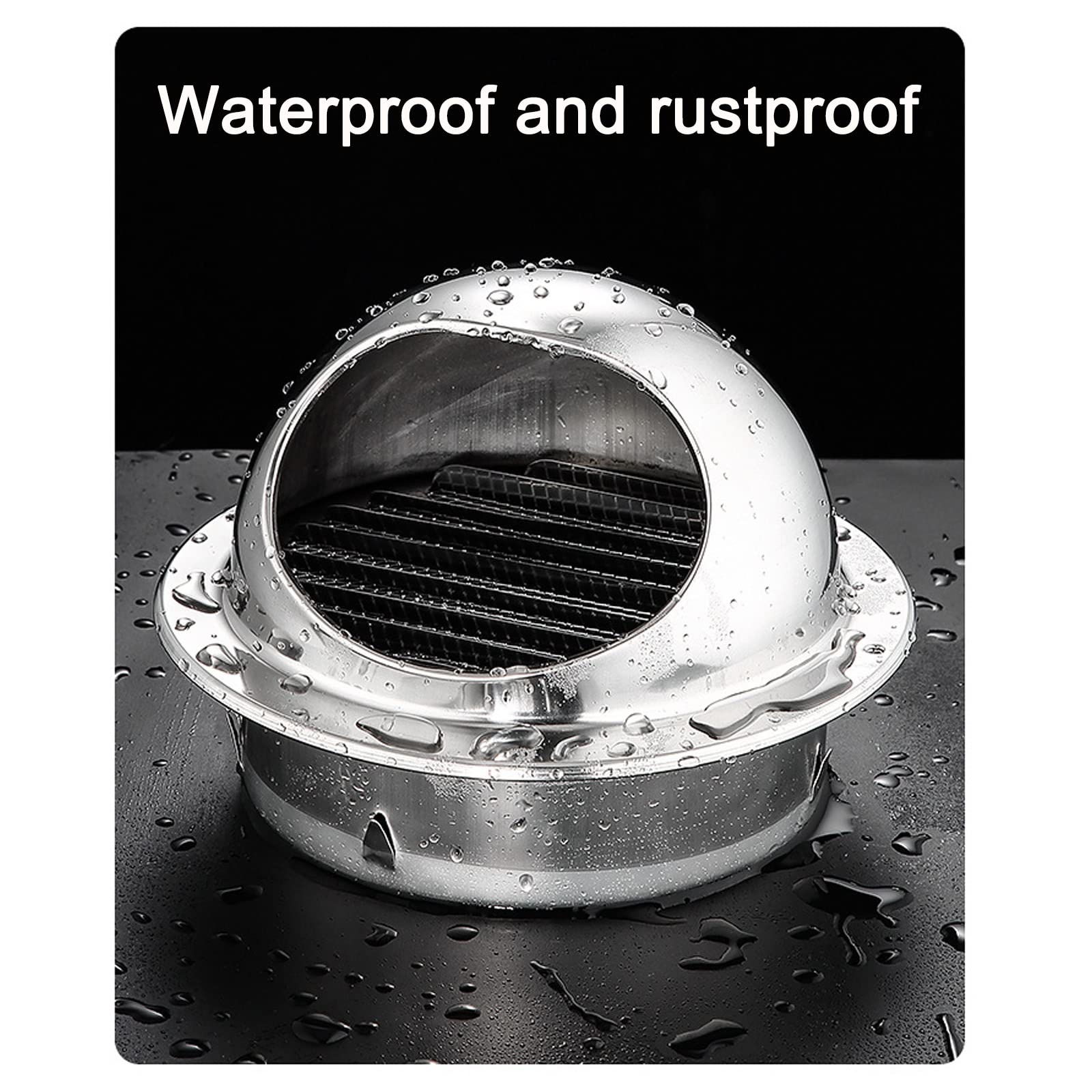 WORDFUN Ronde Ventilation Hotte Mural Grille Couvercle De VentilationGrille De Ventilation en Acier Inoxydable,Bords Épaissisfinement Polirond Et Lisse,Convient pour Garage, Salle De Bain