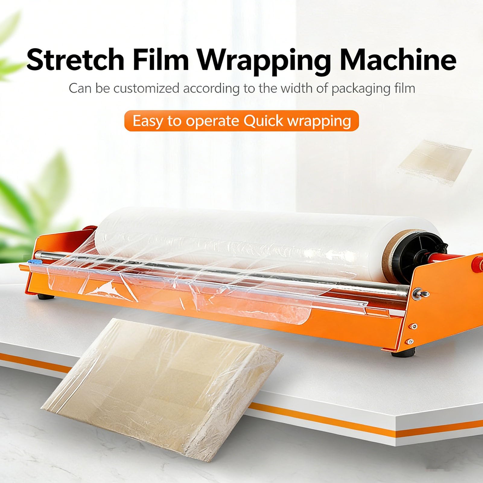 Manuelle Stretchfolie-Verpackungsmaschine mit Messer - Max. 500 mm Folienbreite, ideal für Lebensmittelverpackungen
