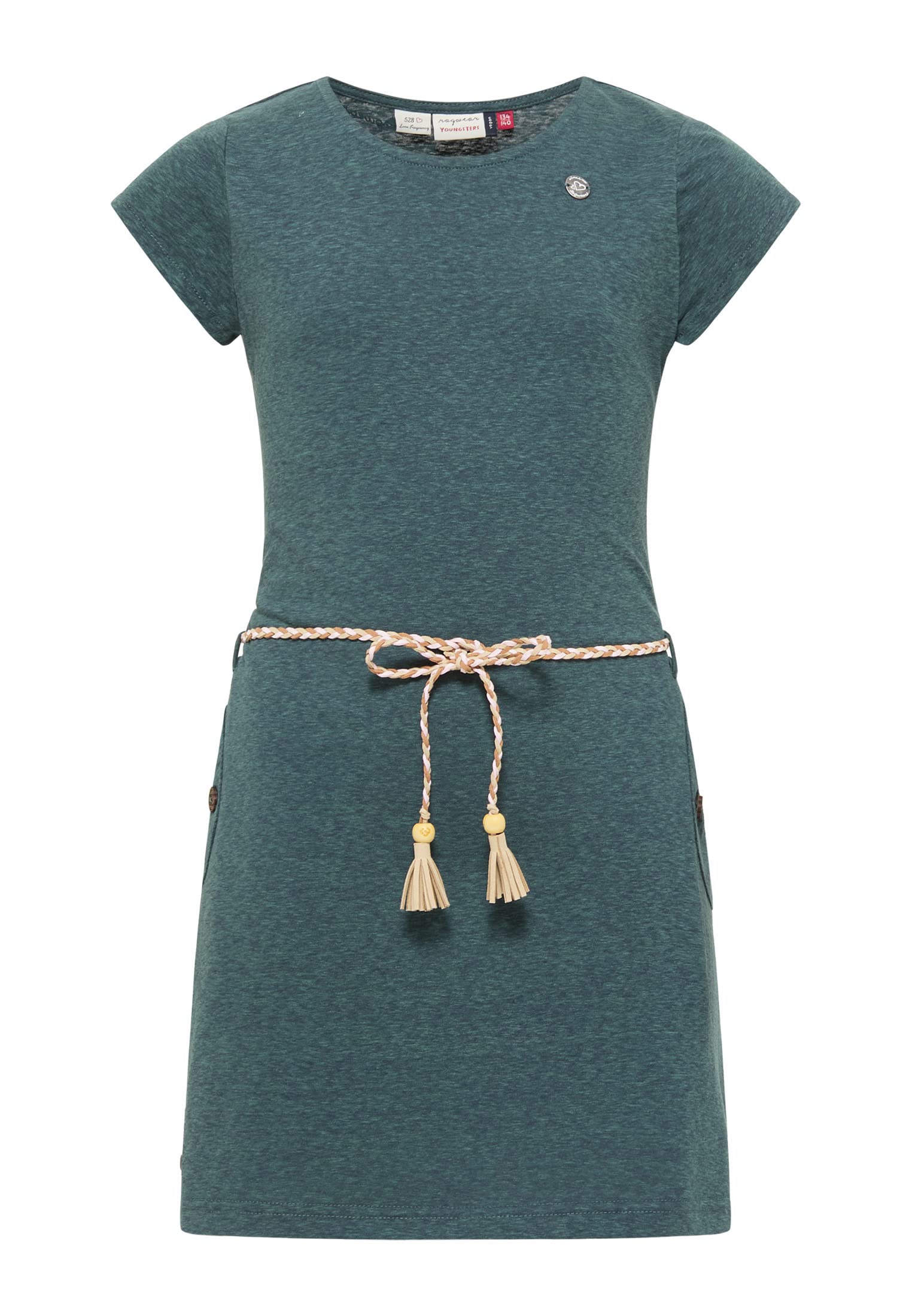 Ragwear Mädchen Kleid TAGIE Sommerkleid einfarbig in sommerlichen Farben Baumwoll Freizeitkleid
