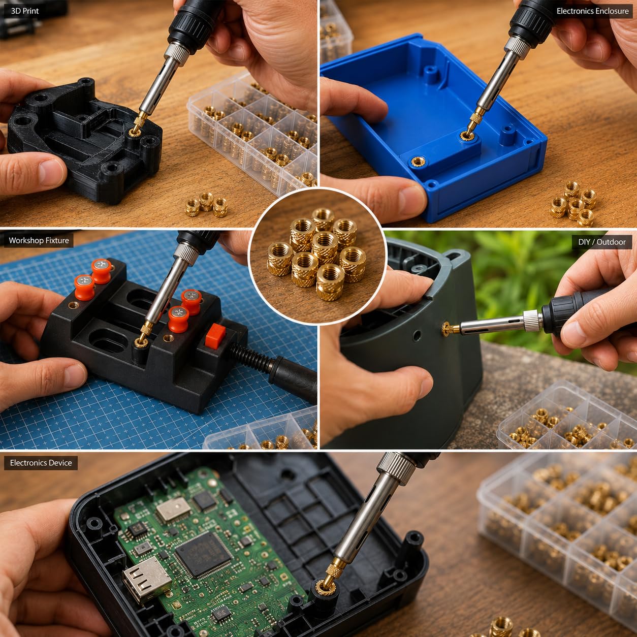 310 Pièces Inserts Filetés M2-M8, Kit de Fer à Souder pour Inserts Taraudés, Insert Impression 3D pour Pièces en Plastique