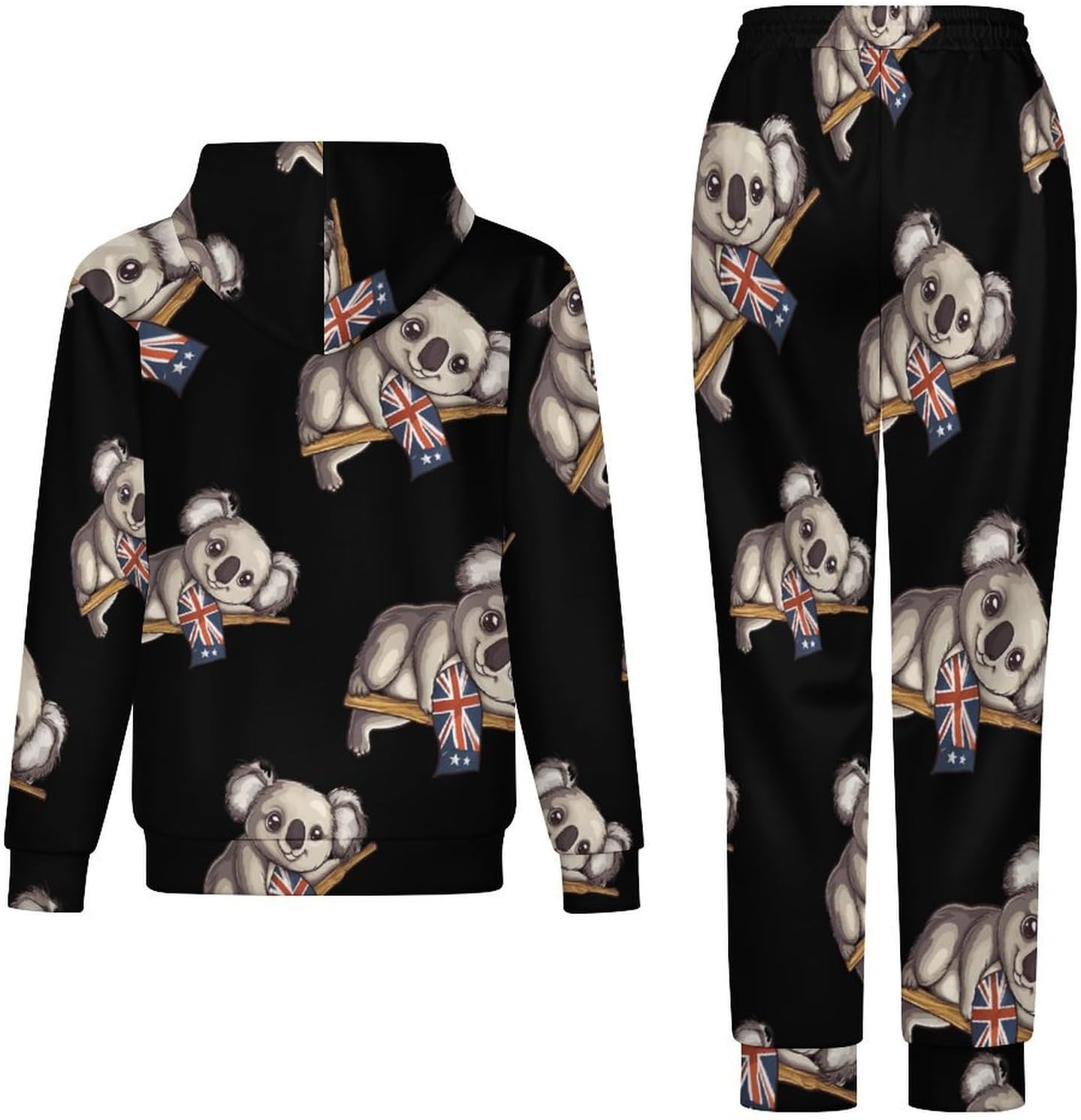 Australian Koala Bear 2 Piece Sweatsuits for Men Women Casual Tracksuits Jogging Suits