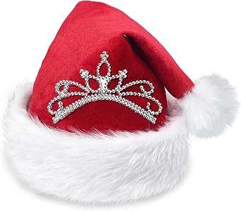QLINLEAF Christmas Santa Hat Adults Plush Xmas Hats for Christmas New Year Festive Party Supplies