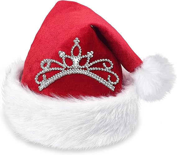QLINLEAF Christmas Santa Hat Adults Plush Xmas Hats for Christmas New Year Festive Party Supplies