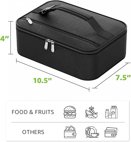 Miniatura 3 de Lonchera pequeña aislada para mujeres y hombres, lonchera Bento para niños, bolsas térmicas compactas portátiles para enfriar comidas con asa de