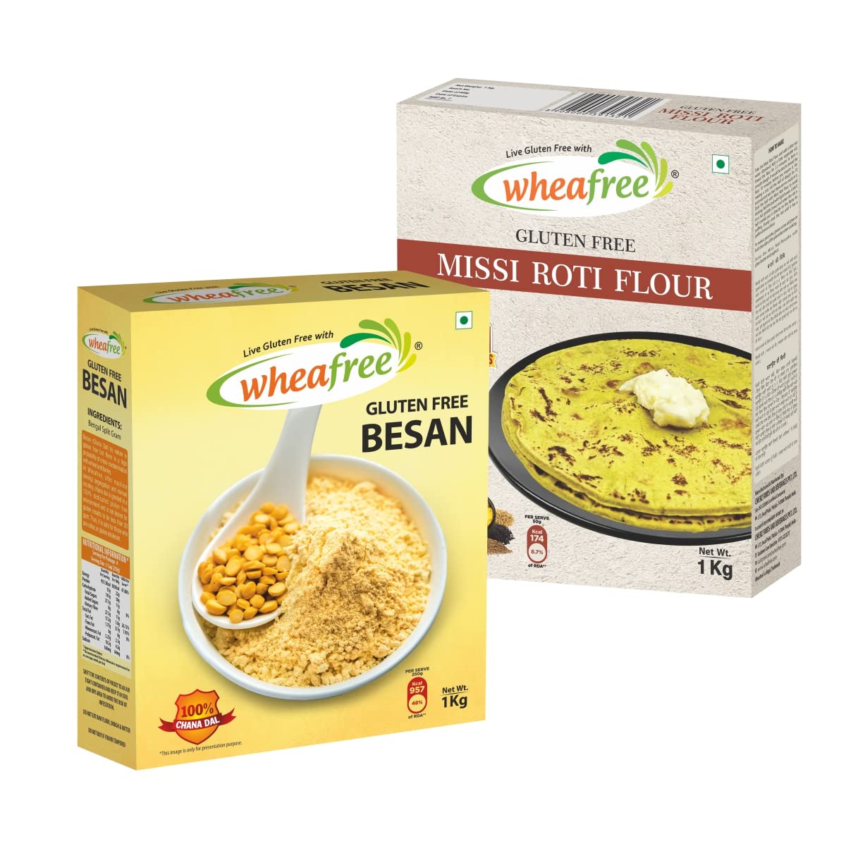 Wheafree Gluten Free Besan (1Kg) + Missi Roti Flour (1Kg) Combo Pack (B08KG6X98L) Amazon Price History, Amazon Price Tracker