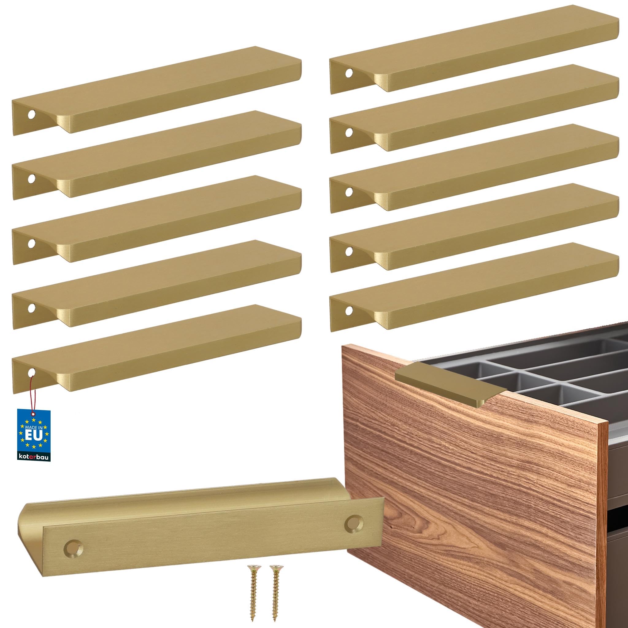 KOTARBAU® Tirador para muebles (148 mm), color dorado mate