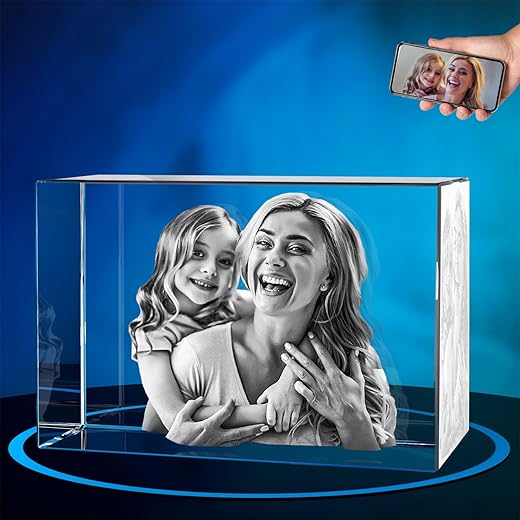 ArtPix 3D Crystal Photo, Christmas Gifts for Mom, Dad, Men, Women, Xmas Gifts, Great Personalized Gifts With Your Own Photo, 3D Photo Crystal Rectangle, Custom 3D Picture, Customized Couples Gifts