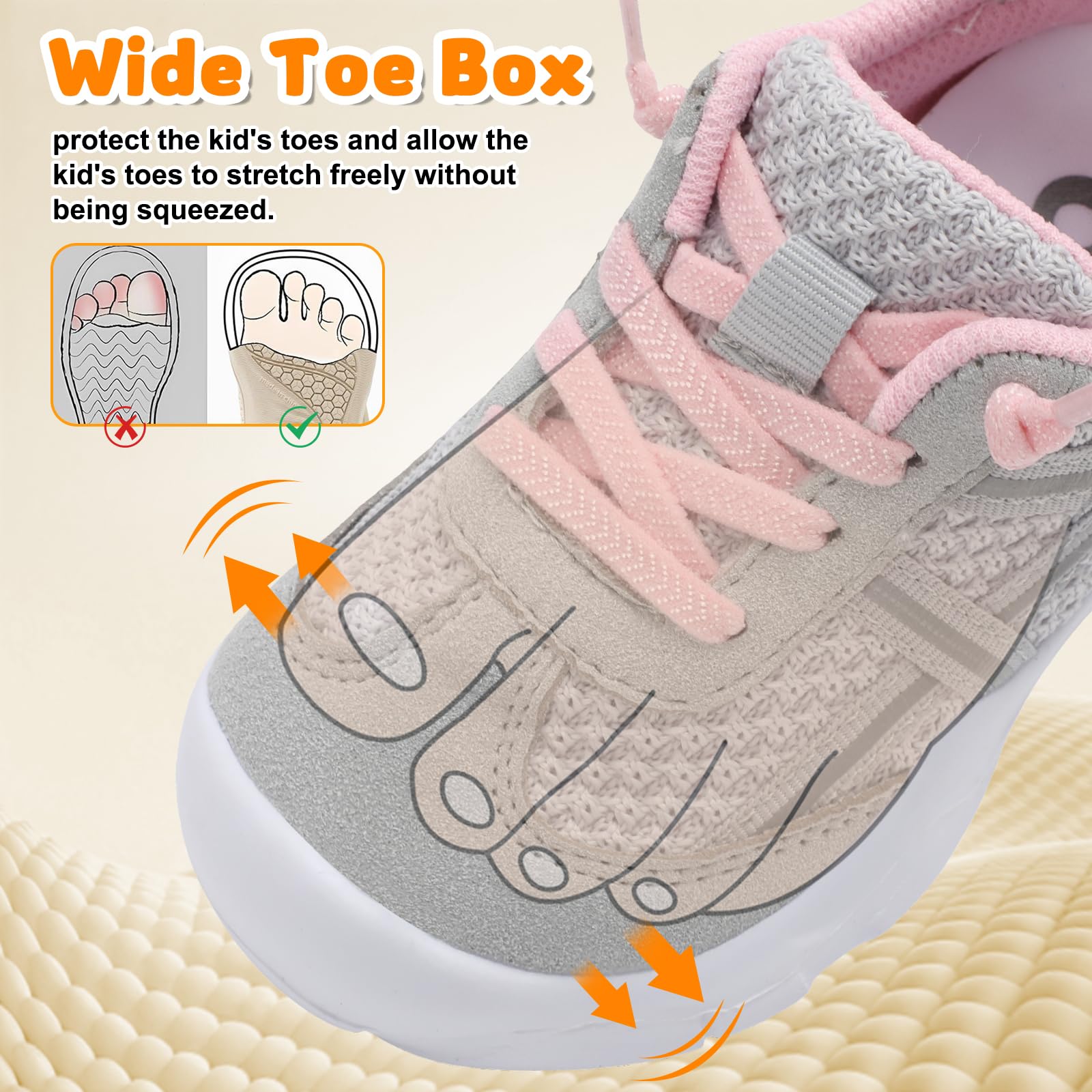 Besroad Besroad Toddler Shoes Boys Girls Barefoot Walking Shoes Kids Breathable Running Sneakers Slip On Tennis Shoes in use