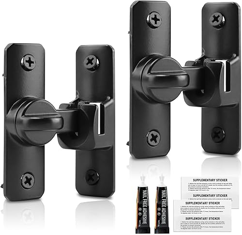 Cerradura de puerta de granero de 90180 grados, herrajes de cierre de puerta de seguridad de aleación de zinc resistente, pestillo de puerta