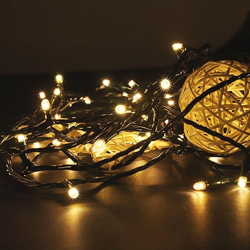 Miniatura 9 de PMS Cadena de luces led, 100  1000 ledes, cable transparente con 8 efectos de luz, transformador de bajo voltaje incluido, ideal para Navidad,