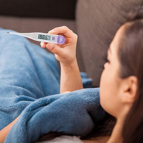 Miniatura 4 de MABIS Termómetro digital para bebés, niños y adultos para uso oral, rectal o axilas, clínicamente preciso en 60 segundos, morado (paquete de 2)