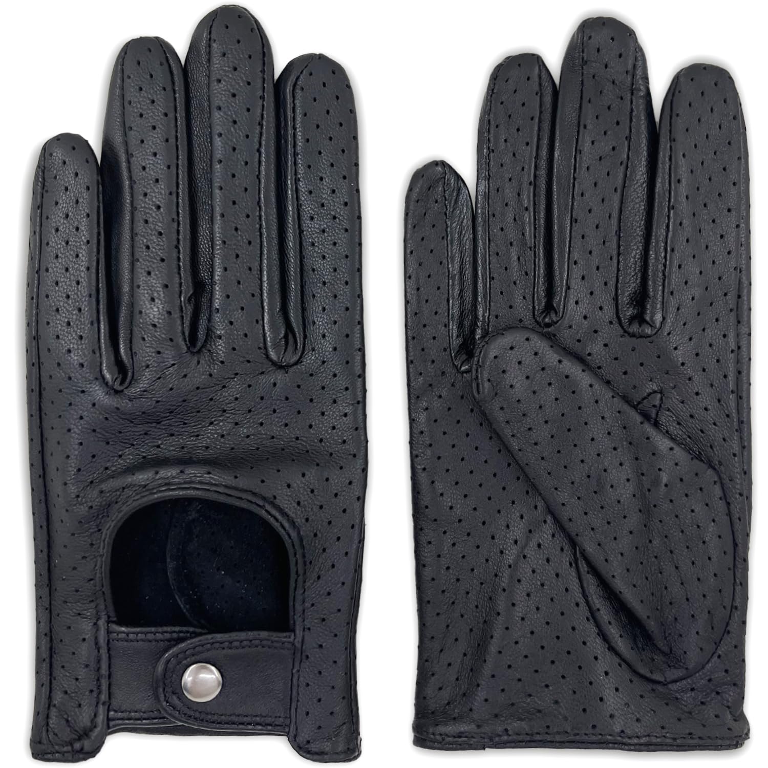 Zjjseloru Womens Elegant Genuine Lambskin Leather Driving Gloves Unlined, Touchscreen