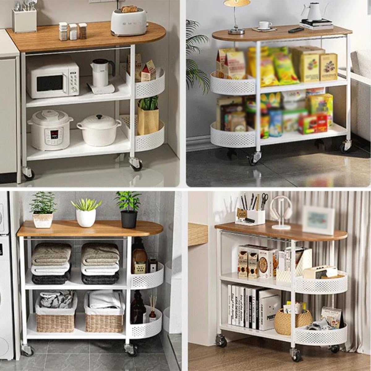 Carrello metallo ruote ripostiglio cucina bar(3 Tier 60cm)