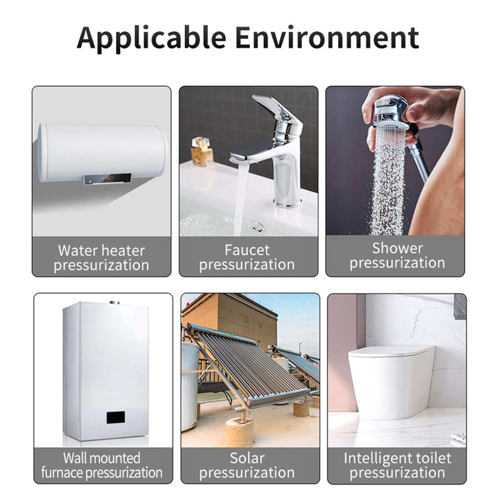 Pompa di Sovralimentazione Automatica dell'Acqua con Motore Brushless, a Basso Consumo E Silenziosa, Adatta per Installazioni Domestiche, Bianco