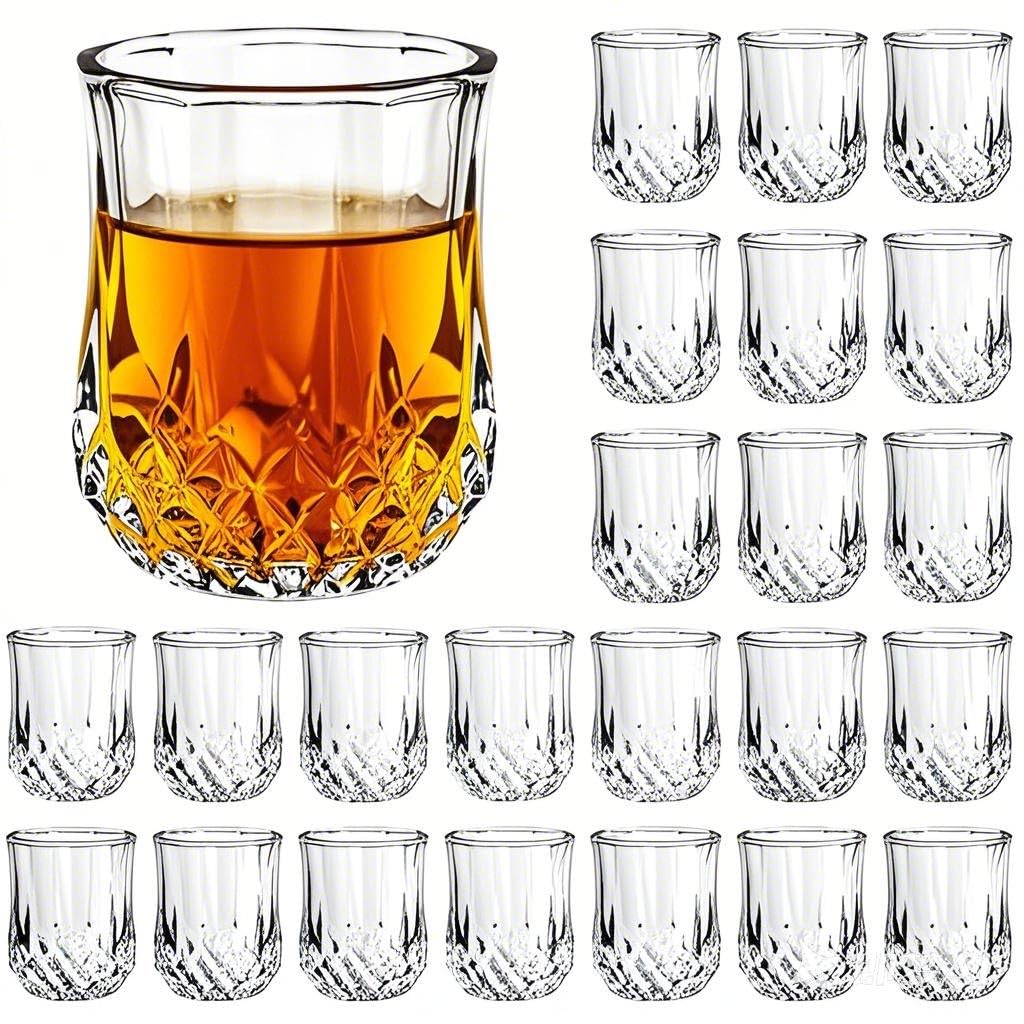 Lot de verres à shot élégants de 710 à 42,5 g - Motif diamant - Pour whisky, vodka, tequila, sherry, brandy cordial - Pour fêtes, bars