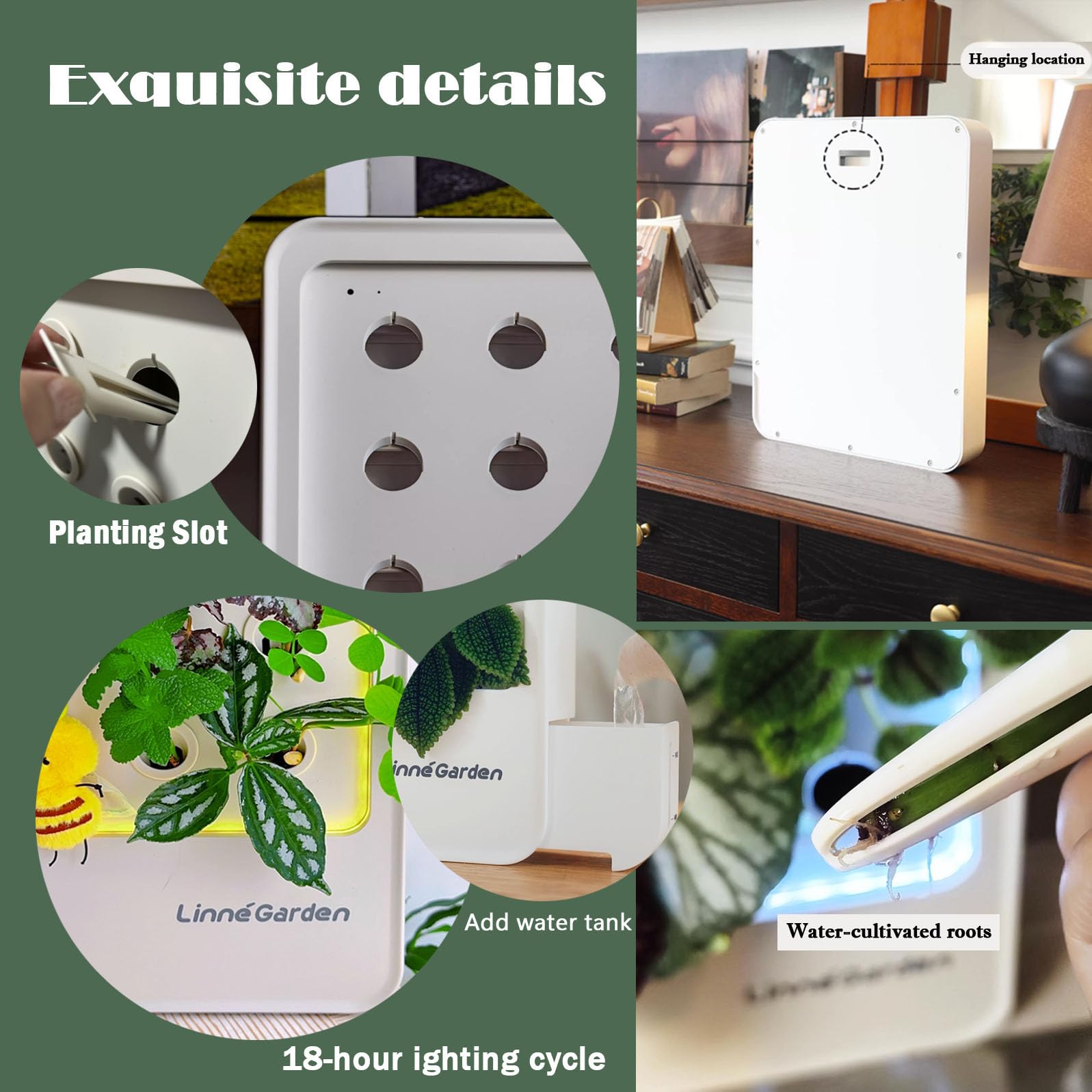 Système de Culture hydroponique d'intérieur, Lampe de Culture pour Herbes et légumes de Bureau avec Lampe de Culture LED - Culture hydroponique pour la récolte de laitue (Blanc)