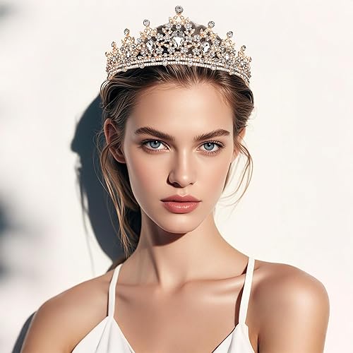 Miniatura 62 de Kamirola - Corona de reina y tiaras corona de princesa para mujeres y niñas, diademas de cristal para novia, princesa para bodas y fiestas (01)