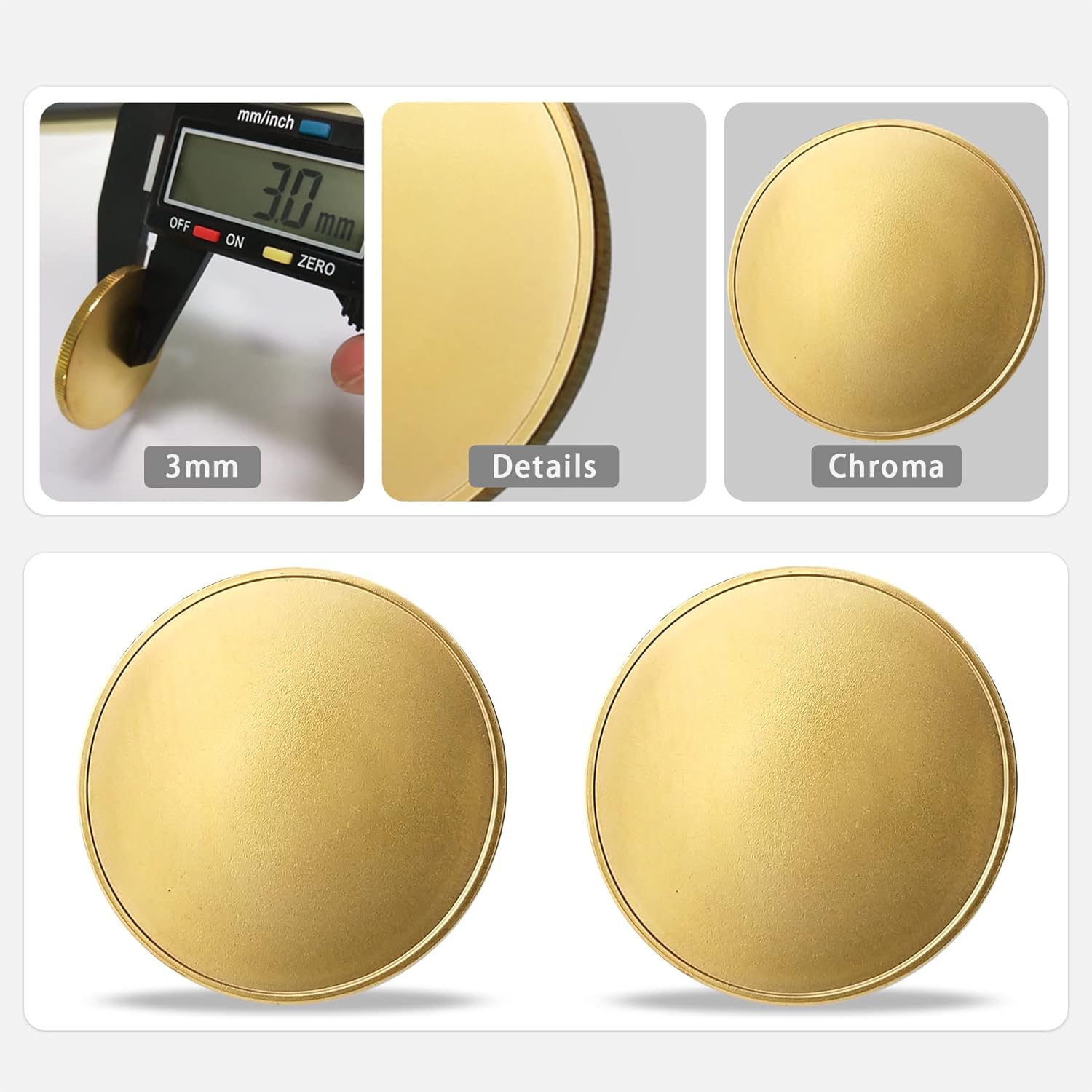 20 Pcs Blank Challenge Coin Gold Platd Laser Blank Coins for Engraving 1.57 Inch Round 0.11 Inch Thick Metal Stamping Blanks Laser Engravable for DIY Crafts Gifts Coin Collections Jewelry Making