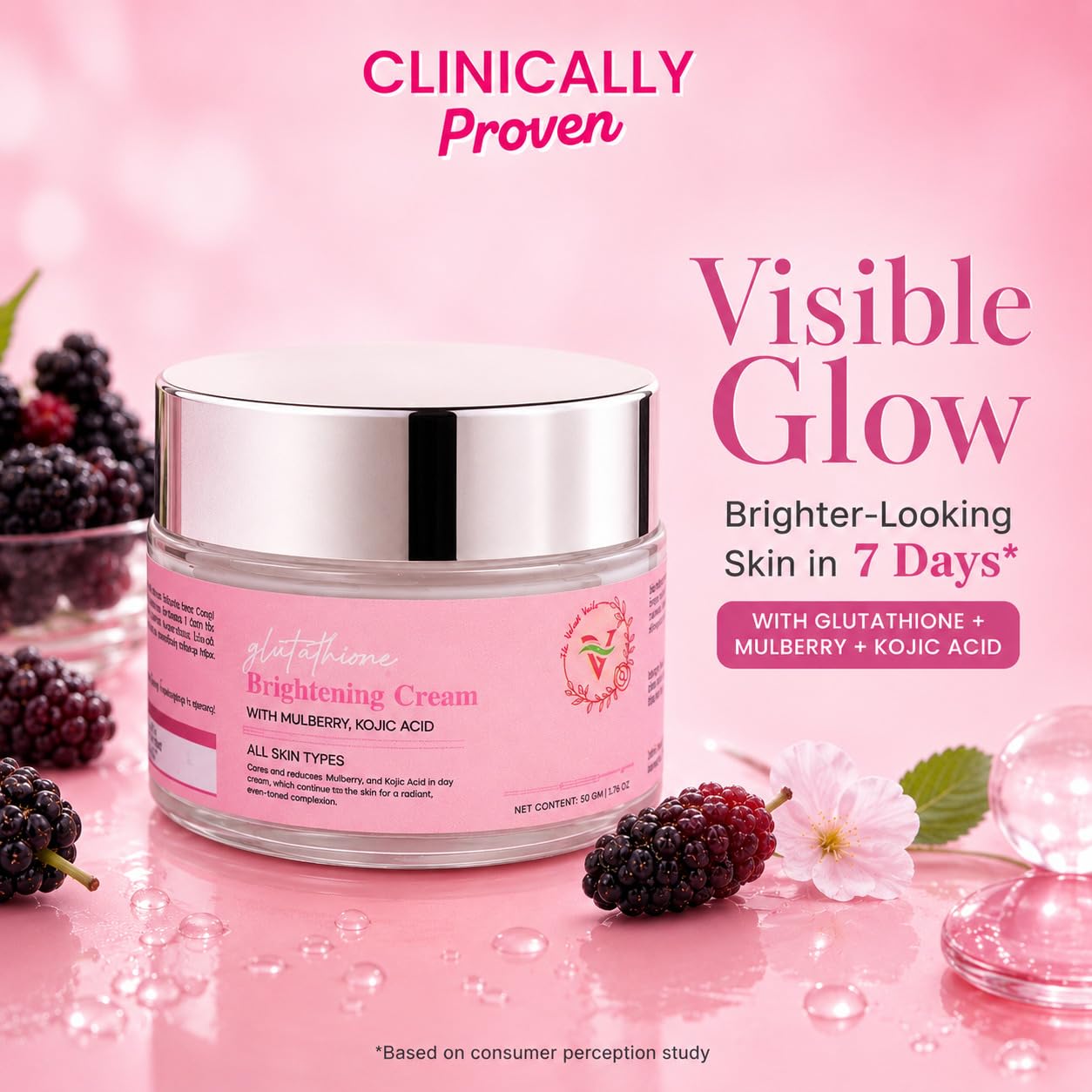 happy herbs glutathione cream The Velvet Veils Brightening | Advanced Skin Brightening & Hydrating Face Cream Optineuron / Vitamin B