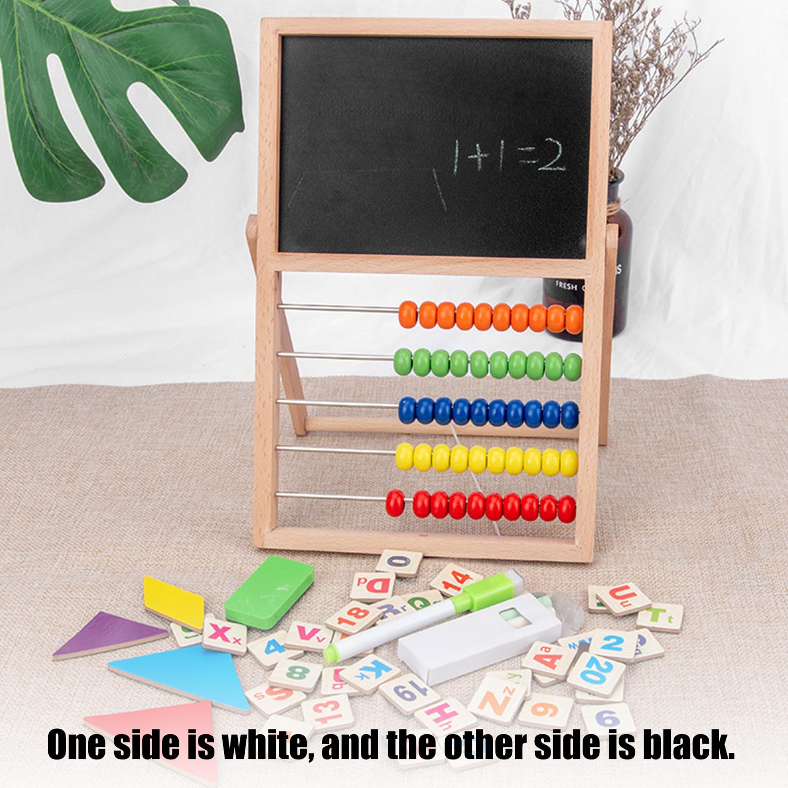 Tableau blanc double face en bois pour apprendre les mathématiques de la maternelle et l'école à la maison