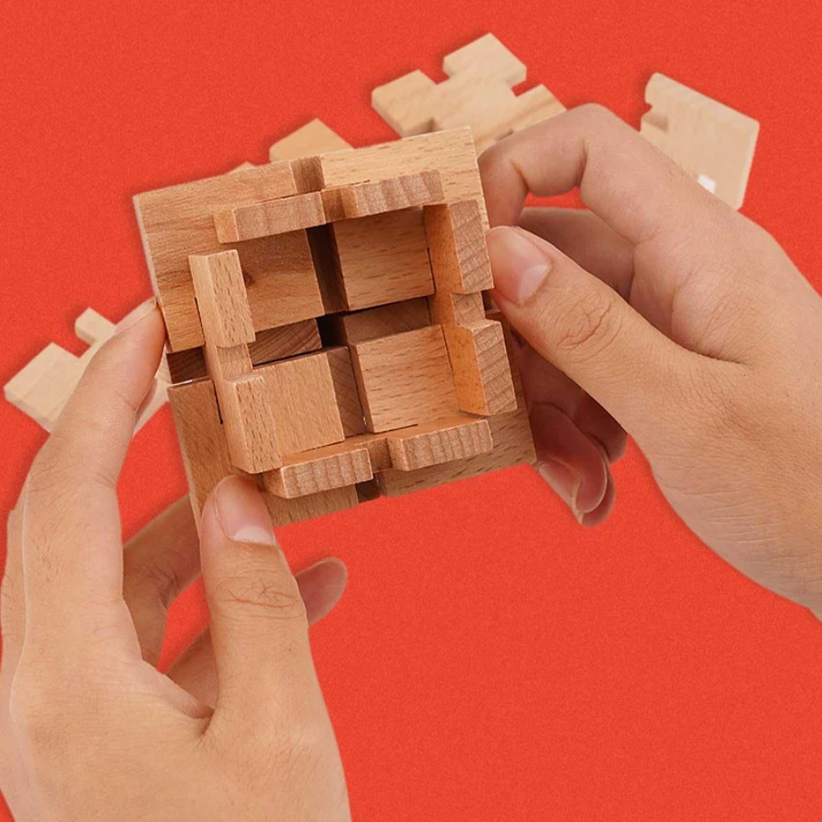 Set di Puzzle Montessori in Legno Kongming Lock Lu Ban Lock | Puzzle cerebrale 3D ad incastro per sbloccare i blocchi, gioco di logica ad alta difficoltà per districare