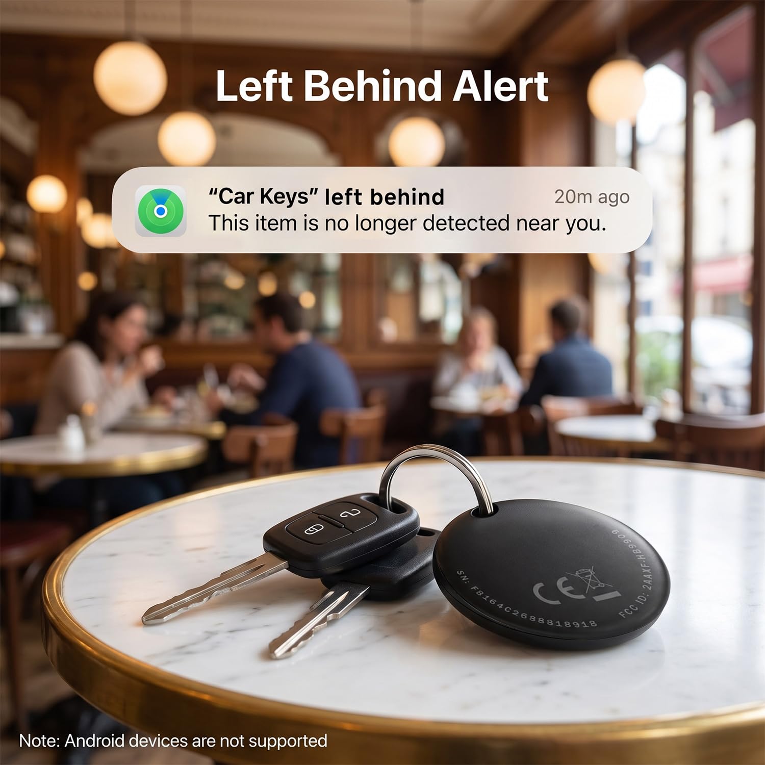 Lot de 2 étiquettes de suivi Bluetooth – Localisateur intelligent sécurisé et étanche pour clés, portefeuille, bagages (iOS Find My Compatible) | Durée de vie de la batterie de 1 an