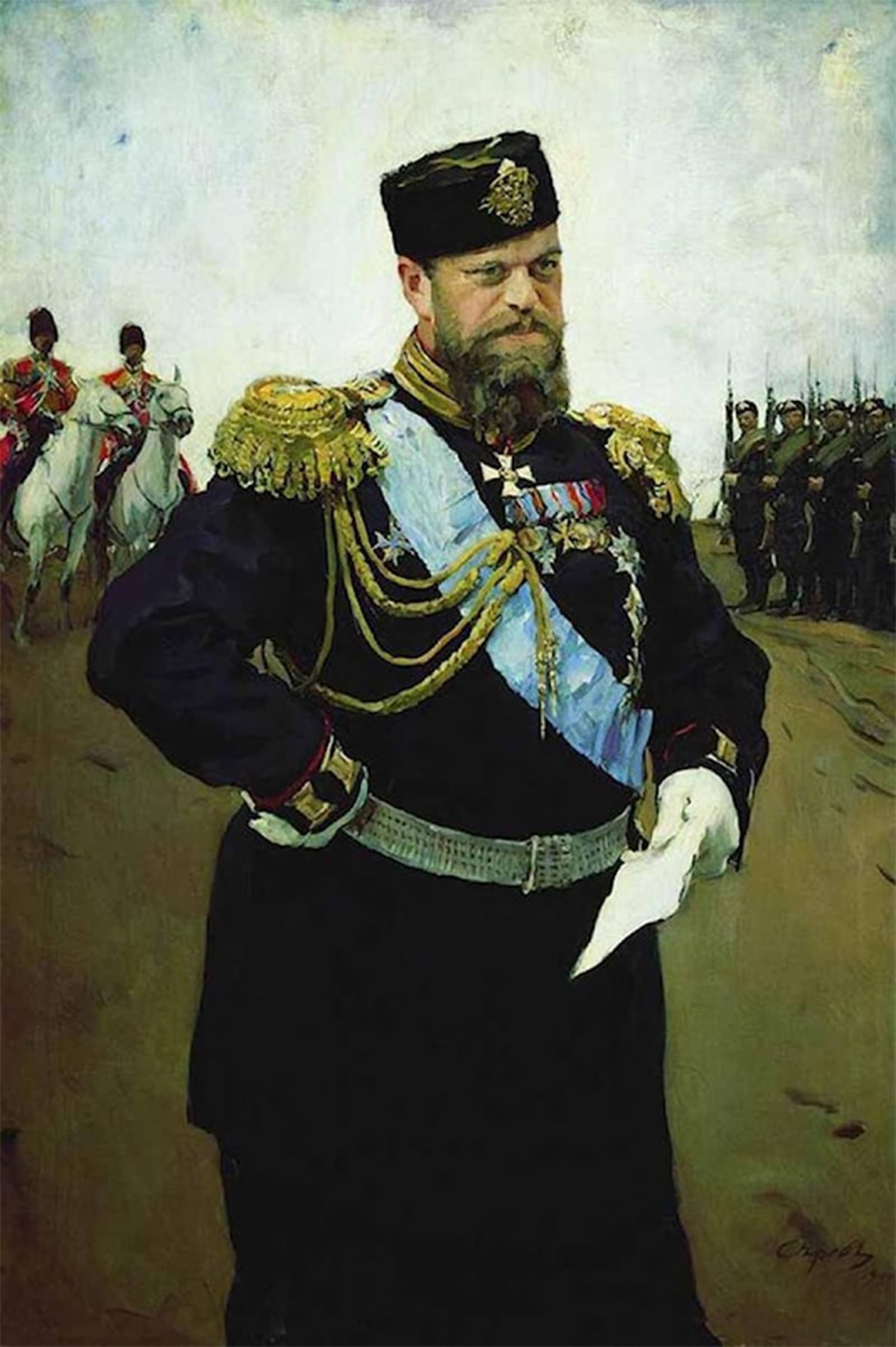 POSTERIIk Famous Modern Artwork Art Mural Portrait of Emperor Alexander Iii with Report in Hand by Valentin Alexandrovich Serov Oil Paintings Pictures for Home Decor 60x90cm