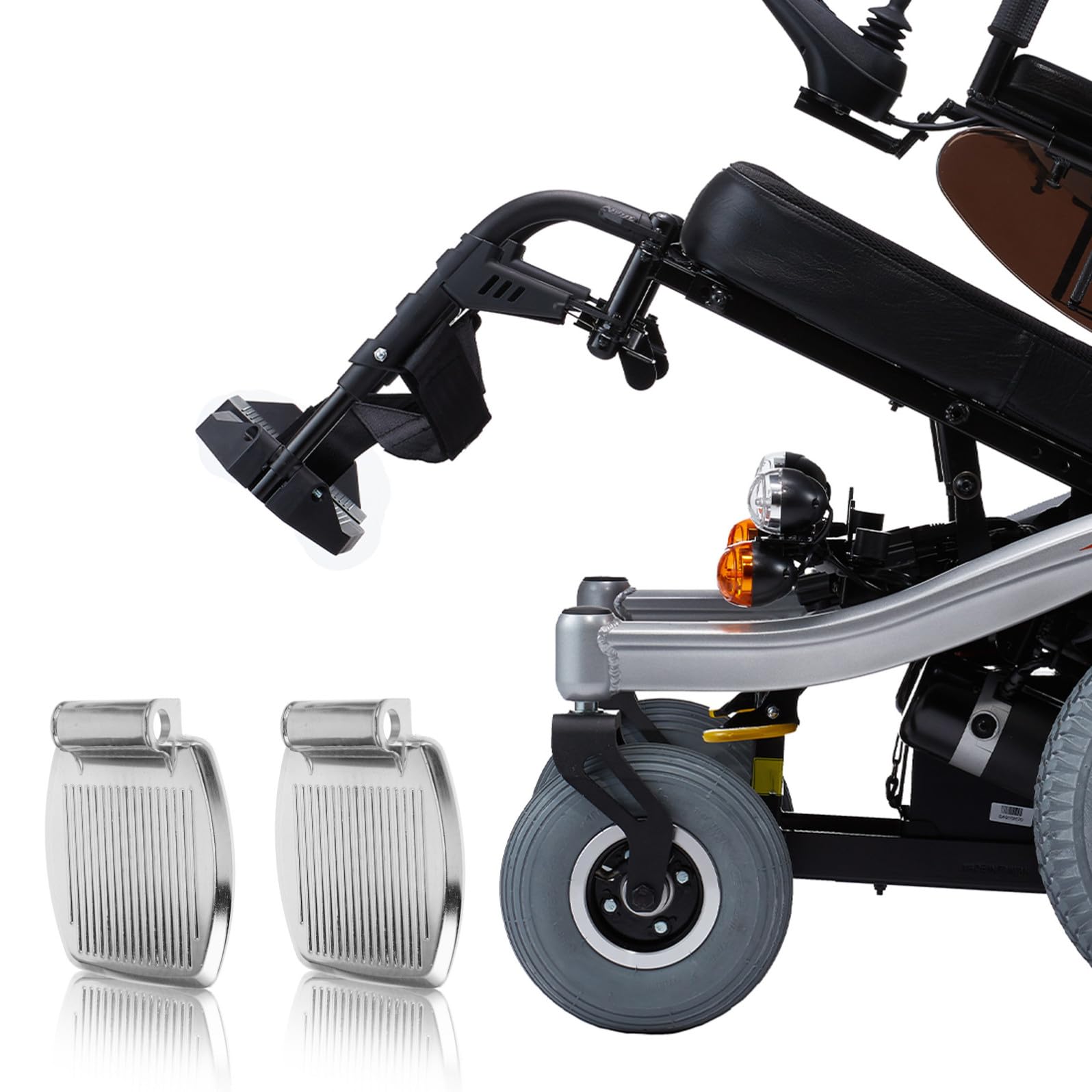 Alipis Pedana Migliorata Sedia Lega a Alluminio in da e Poggiapiedi di per Argento 2 19mm Scooter e Deambulatore per Anziani