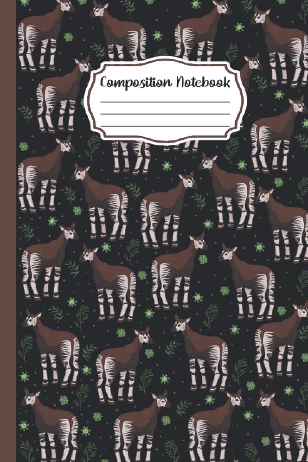 Okapi Composition Notebook: Okapi Lovers Blank Lined Composition Notebook Journal for Women, Girls, and Kids