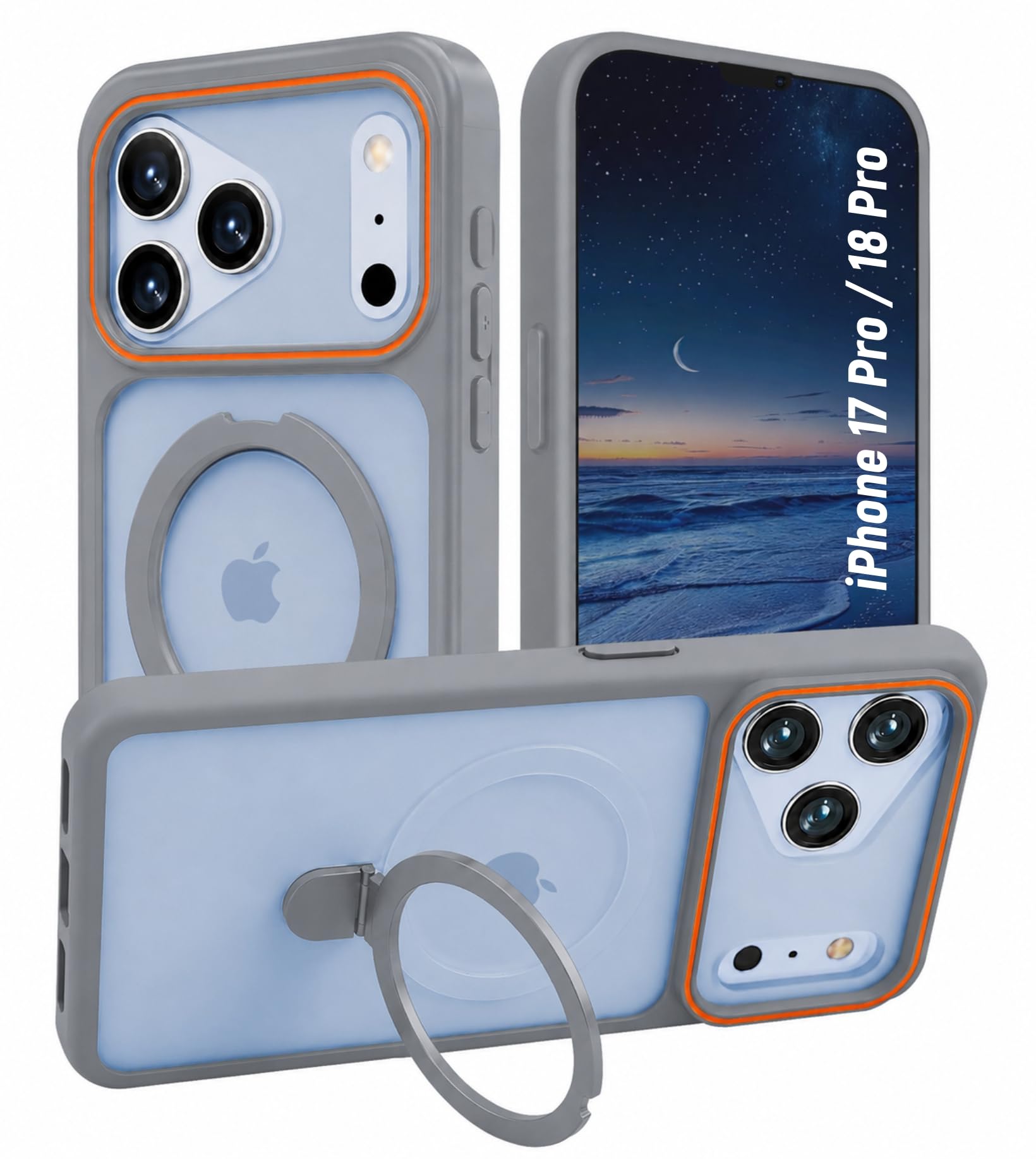 AIBEX Magnetic Compatible for Apple iPhone 18 Pro/Apple iPhone 17 Pro– Slim Protective Back Cover with Camera Lens Protection, Strong Magnetic Support, Anti-Slip Grip, Military Grade (Grey) — Amazon image 13