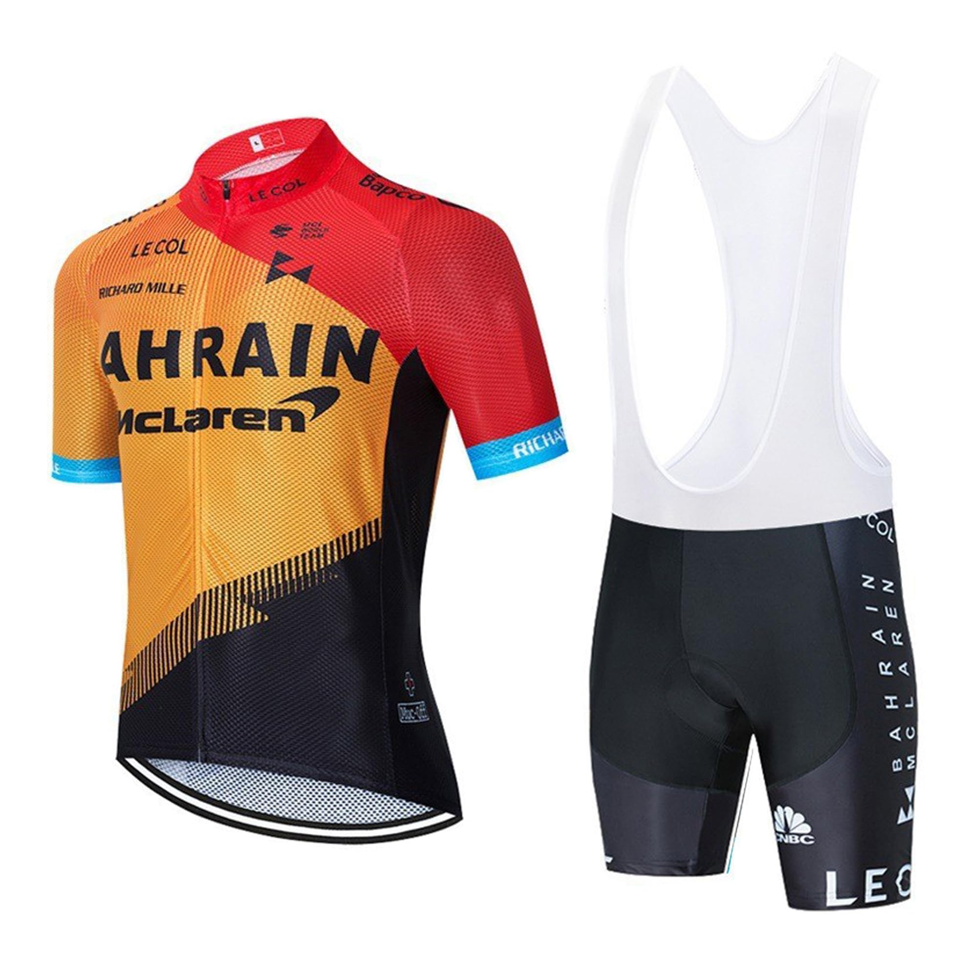 Uomo Abbigliamento Ciclismo Set Professionale Abbigliamento Completo Ciclismo Uomo Estivo per Bici da MTB con Pantaloncini Imbottiti in 9D Gel PAD Traspirante e Rapido Asciugatura