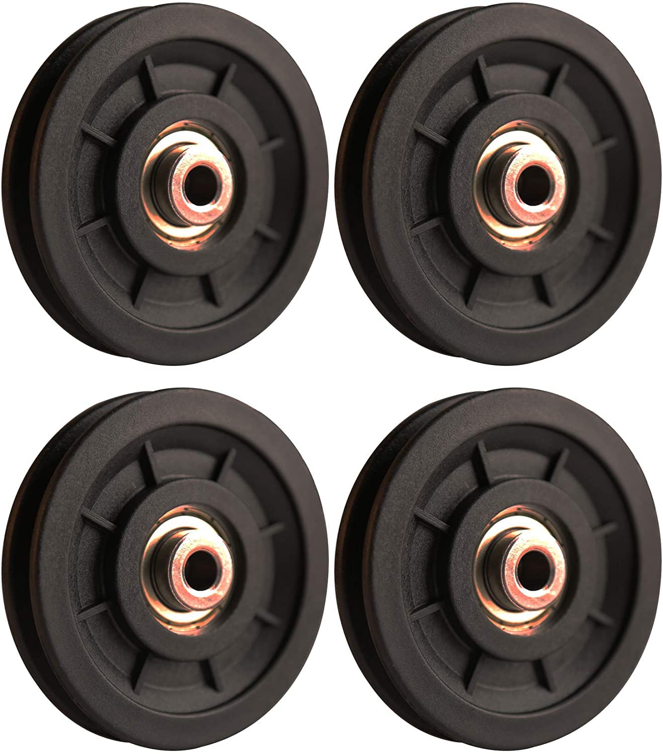 LIFESTRONGE Exercise Machine Attachments Gym Pulley 4 Inch with Inbuilt Bush and Bearing (Black) - Pack of 4, Nylon (B0B59YXHTR) Amazon Price History, Amazon Price Tracker