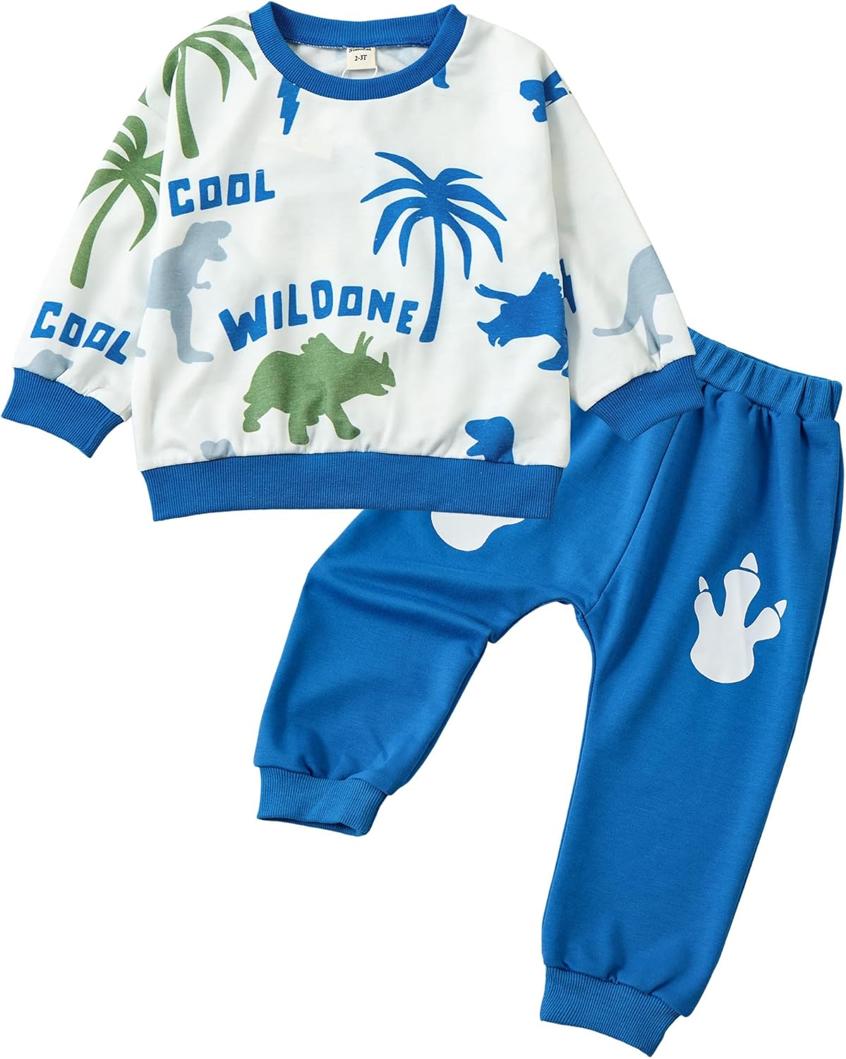 Toddler Baby Dinosaur Long Sleeve Sweatshirt Top Jogger Pants Set Cute Fall Winter Clothes Set - Image 2